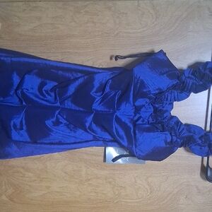 Vibrant Blue Ruched Dress